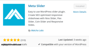 Mybusyretiredlife.com meta slider plugin for adding a slider