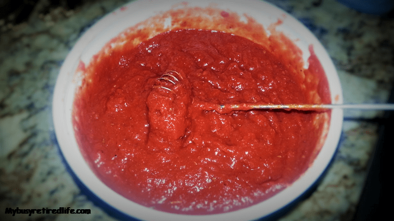 Homemade pizza sauce finished pizza sauce