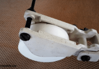 Chlorine tablet seated into the holder
