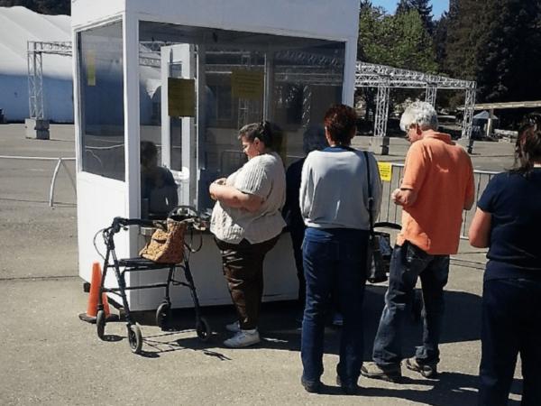 The quilt show experience Ticket booth