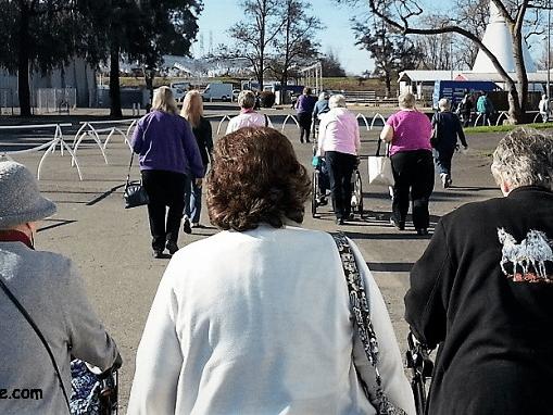The quilt show experience Walking to the entrance