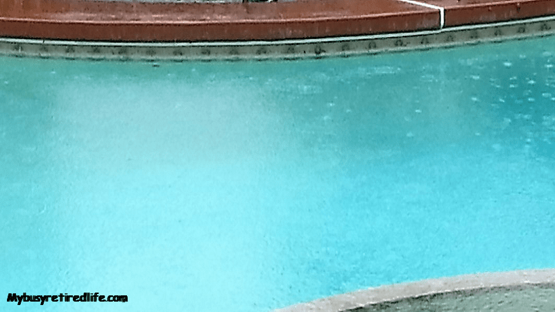 pool in the rain