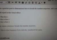 breaking numbered list in WordPress Need to restart the numbered list at 4