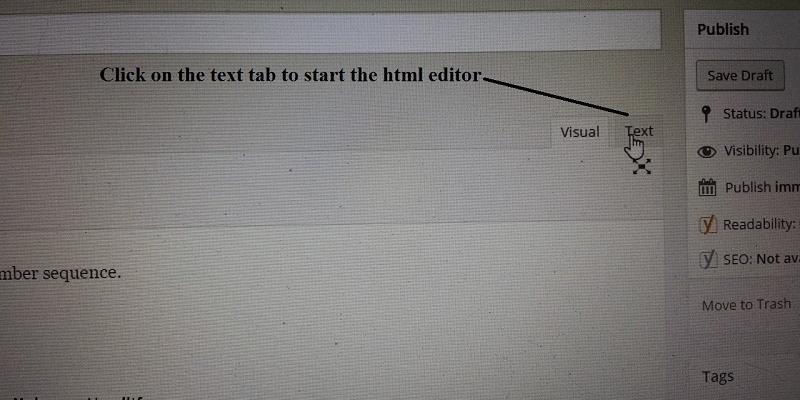 breaking numbered list in WordPress Select the visual editor