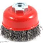 removing rust from garden tools crimped wire cup brush