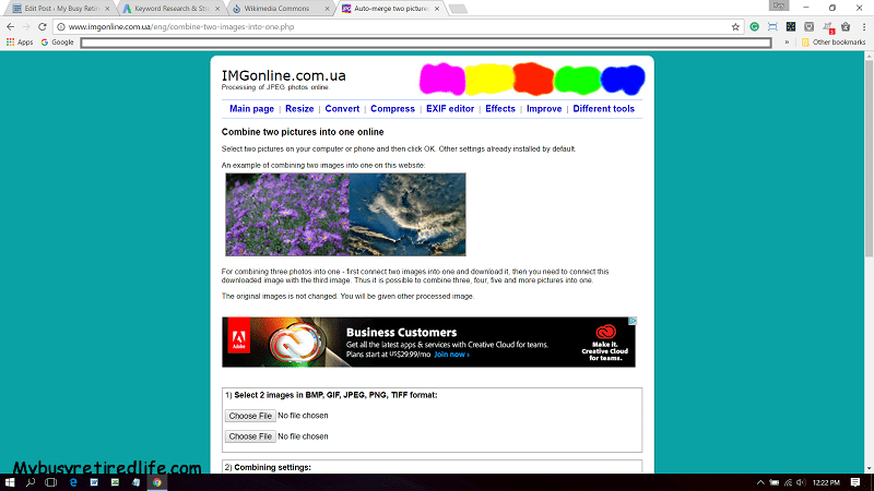 combine photos for before and after photo screenshot
