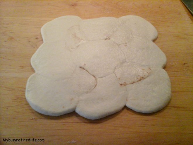 No Sugar Added Cinnamon Rum Raisin Rolls rolled out