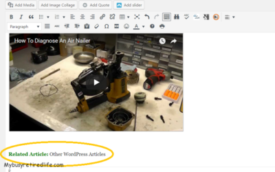 Link text entered in post