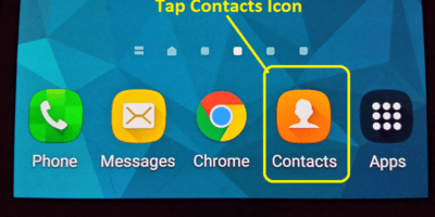 Tap the contacts icon