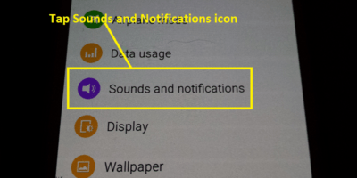 Select the sounds and notifications icon