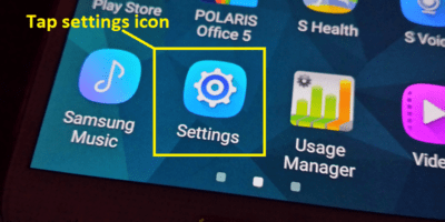 Tap the settings icon