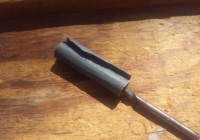 DIY Simple Honing Tool sandpaper wrapped around drill bit the honing tool is ready