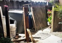 Fence post replacement in progress